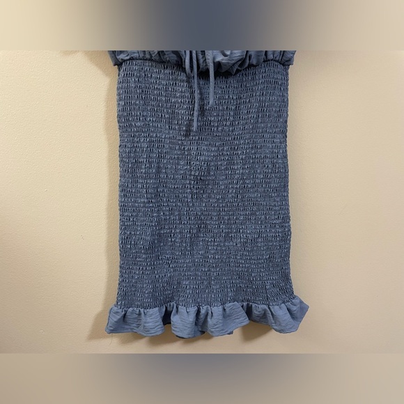 Love Tree Bodycon Smocked Mini Dress in Blue‎ - L - Picture 6 of 9